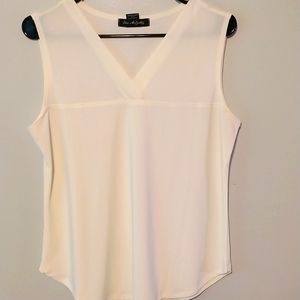 Flowy white sleeveless top